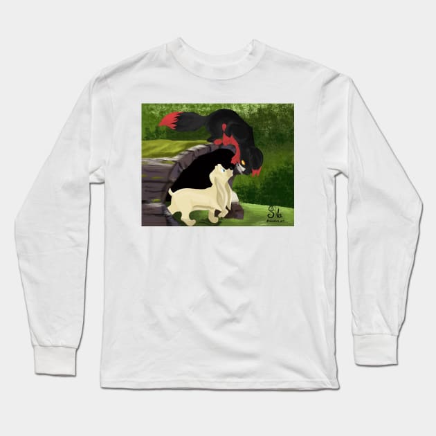 The fox and the hound but make it good omens Long Sleeve T-Shirt by AC Salva